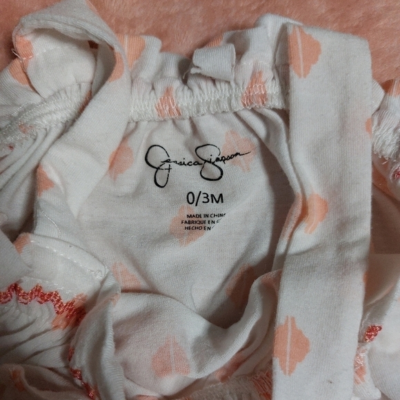 Jessica Simpson Infant Girls Boho Babydoll White Pink Tank Top Size 3 Months - Picture 3 of 10